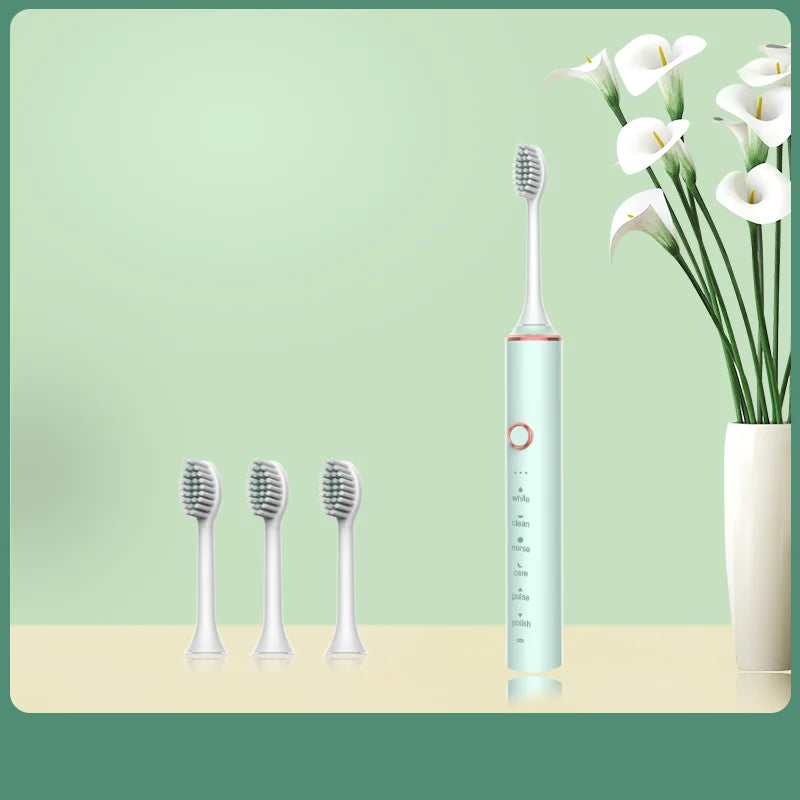N100 Adult Timer Brush 6 Modesonic Electric Toothbrush USB Charger Rechargeable Tooth Brushes Replacement Heads Set Valentine