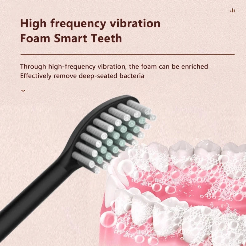 N100 Adult Timer Brush 6 Modesonic Electric Toothbrush USB Charger Rechargeable Tooth Brushes Replacement Heads Set Valentine