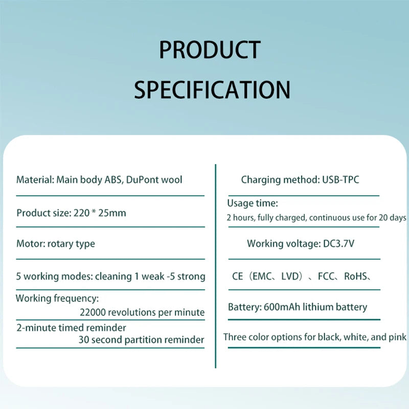 New 2025 Rotating Electric Toothbrush Adult Timer Brush 6 Mode USB Charger Rechargeable Tooth Brushes Replacement Heads Set