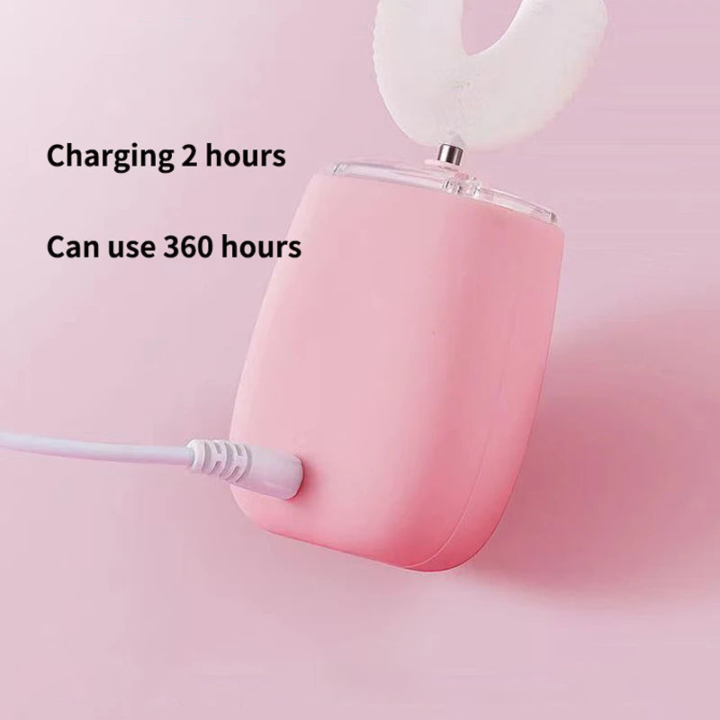 360 Degrees U-Shaped Electric Toothbrush Rechargeable Intelligent Automatic Sonic Tooth Brushes for Adults Children Teeth Whiten