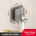 Creative Aluminum Toothpaste Dispenser Automatic Sensor Metal Wall Mounted Tooth Paste Squeezer Device with Toothbrush Holder