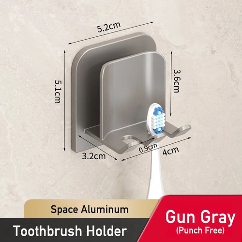 Creative Aluminum Toothpaste Dispenser Automatic Sensor Metal Wall Mounted Tooth Paste Squeezer Device with Toothbrush Holder