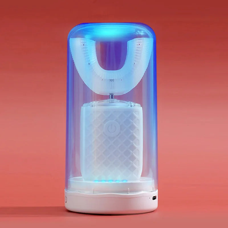 360 Degrees U-Shaped Electric Toothbrush Rechargeable Intelligent Automatic Sonic Tooth Brushes for Adults Children Teeth Whiten