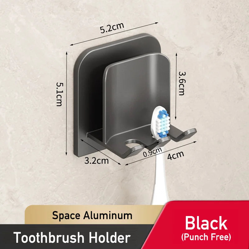 Creative Aluminum Toothpaste Dispenser Automatic Sensor Metal Wall Mounted Tooth Paste Squeezer Device with Toothbrush Holder