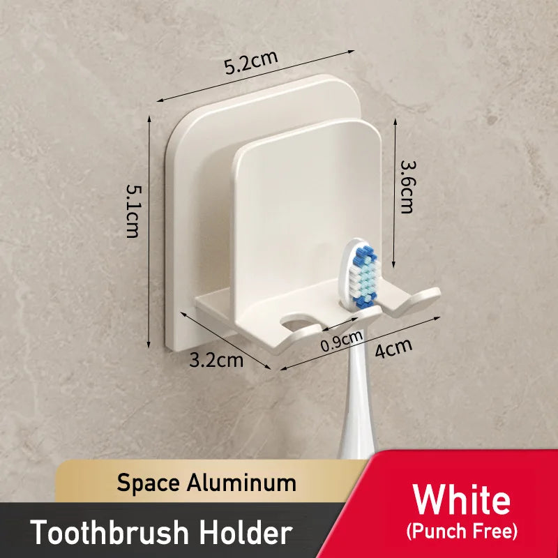 Creative Aluminum Toothpaste Dispenser Automatic Sensor Metal Wall Mounted Tooth Paste Squeezer Device with Toothbrush Holder